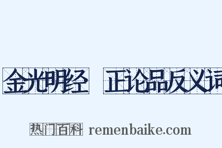 金光明经·正论品反义词是什么意思的图片